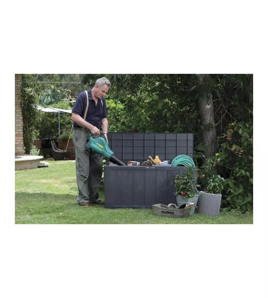 BAULE DA ESTERNO KETER "SHERWOOD" IN RESINA MARRONE EFFETTO LEGNO 270 LT 117X45X58 CM